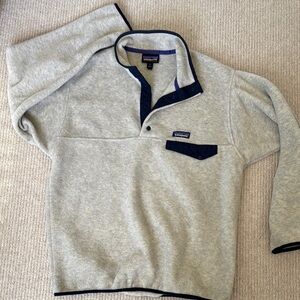 Patagonia Heather Gray and Navy Synchilla Fleece